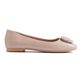 Beige elegante balletflader med firkantet tå fra Shelovet