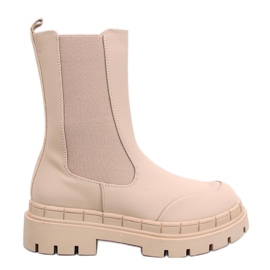 Faime Beige høje Chelsea-støvler