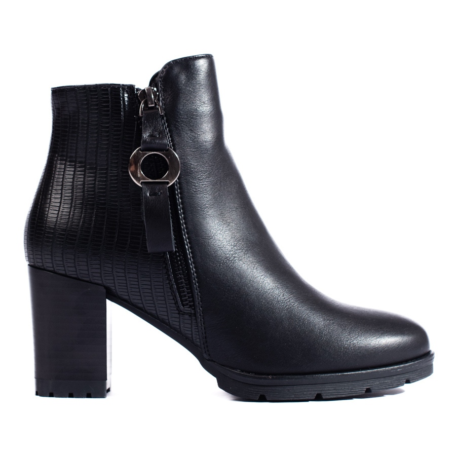 Sorte ankelstøvler til kvinder lavet Shelovet øko-læder - KeeShoes