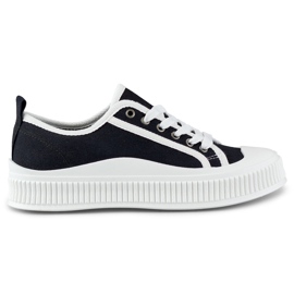 Sorte damesneakers med hvid sål