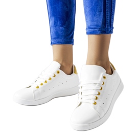 Bushnell hvide sneakers med gule accenter
