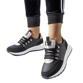 Sorte sneakers med sølv Frum dekoration