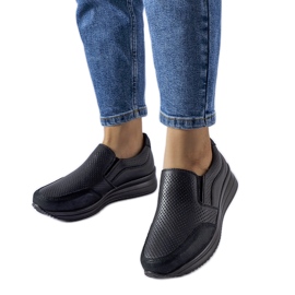 Sorte gennembrudte Rhéaume wedge sneakers