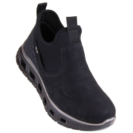 Komfortable ankelhøje slip-on sko Rieker W RKR616, sort