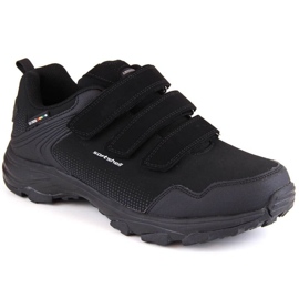 American Club M AM932 softshell sportssko med velcro, sort