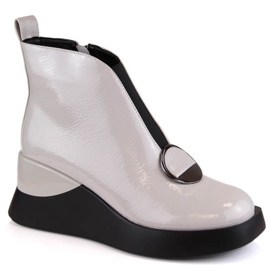 D&amp;A S.Barski Premium Collection W OLI228B grå kilestøvler