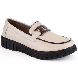 Platformsko i læder med kæde Filippo W PAW460B beige