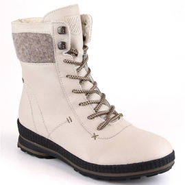 Komfortable isolerede læderstøvler Rieker W RKR614, beige