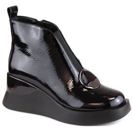 D&amp;A S.Barski Premium Collection W OLI228A sorte kilestøvler