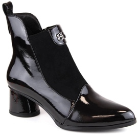 D&amp;A S.Barski Premium Collection W OLI232A sorte højhælede ankelstøvler