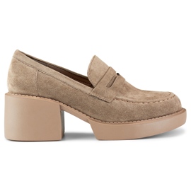 Komfortable damesko i mørk beige