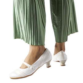 Hvide Sant'Antonio lavhælede pumps