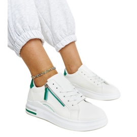Inna Hvide sneakers med grønne indlæg Anaunia