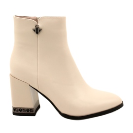 Beige ankelstøvler med hældekor Filippo DBT4842/23 BE beige