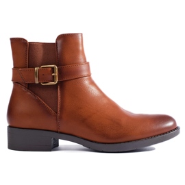 Camel dameankelstøvler med Shelovet gummiindlæg brun