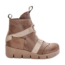 Kile-ankelstøvler i læder Maciejka 06185-22 Lys Beige