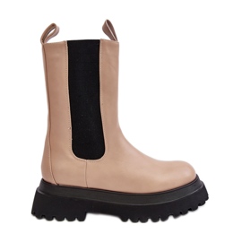 PS1 Beige Beatrice ankelstøvler i chunky platform til kvinder