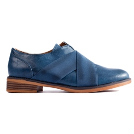 Blå Shelovet slip-on oxfords med elastik