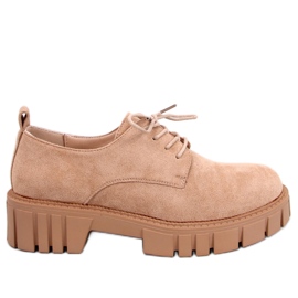 Amparo Khaki platform loafers i ruskind beige