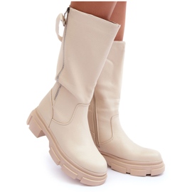 Mellemlægsstøvler Lys Beige Lizames