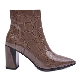 Ankelstøvler i læder S.Barski MR870-58 Mørk Beige