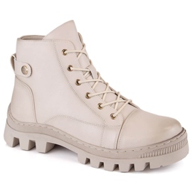 Beige ankelstøvler til kvinder Potocki SZ12168
