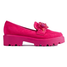 Shelovet loafers i fuchsia ruskind til kvinder lyserød