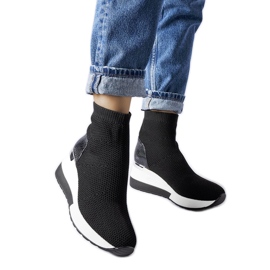 Sorte sneakers i stof med Casgio-kiler