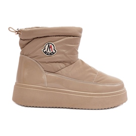 Beige Gattea Slip-On snestøvler til kvinder på platform