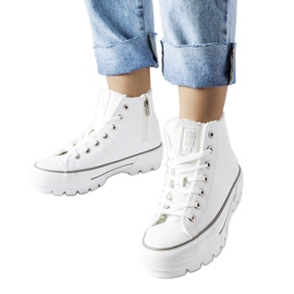 Hvide high-top sneakers Big Star MM274037 Hvide