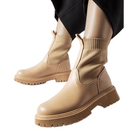 Beige øko-ruskindsstøvler Big Star MM274542
