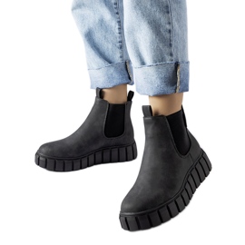 Black Big Star MM274324 slip-on ankelstøvler sort