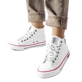 Hvide isolerede sneakers Big Star KK274597