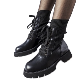 Sorte gennembrudte sneakers fra Portico