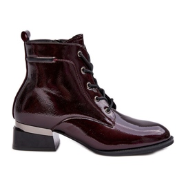 Vinceza Patentisolerede ankelstøvler Burgundy Achonia rød