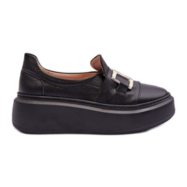 Lewski Shoes Lædersko til kvinder på platformen Sort Lewski 3398/2