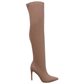 Dearica Khaki stiletstøvler beige