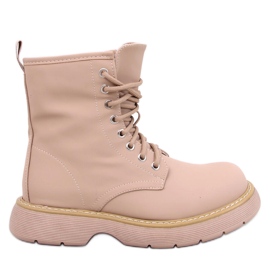 Peddy Khaki ankelstøvler med snøre beige