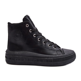 Isolerede sneakers med lynlås til kvinder Sort Big Star MM274023