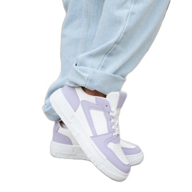 Inna Hvide og lilla klassiske Linneo sneakers