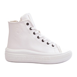 Isolerede sneakers med lynlås til kvinder White Big Star MM274021 hvid