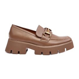 Dame loafers med dekoration Khaki Peuria beige