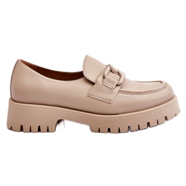 Lemar Moderigtige lædersko Beige Loafers
