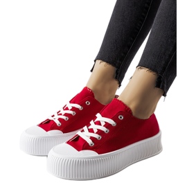 Røde sneakers med en tyk sål Fortunata