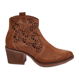 S.Barski Ruskind gennembrudte cowboystøvler D&amp;A SN622-21 Camel brun