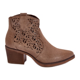 S.Barski Ruskind gennembrudte cowboystøvler D&amp;A SN622-21 Dark Beige