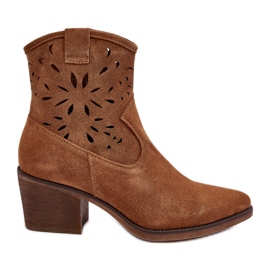 S.Barski Ruskind gennembrudte cowboystøvler D&amp;A SN622-20 Camel brun
