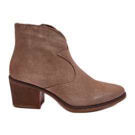 S.Barski Ruskinds cowboystøvler med lynlås D&amp;A SN622-29 Dark Beige