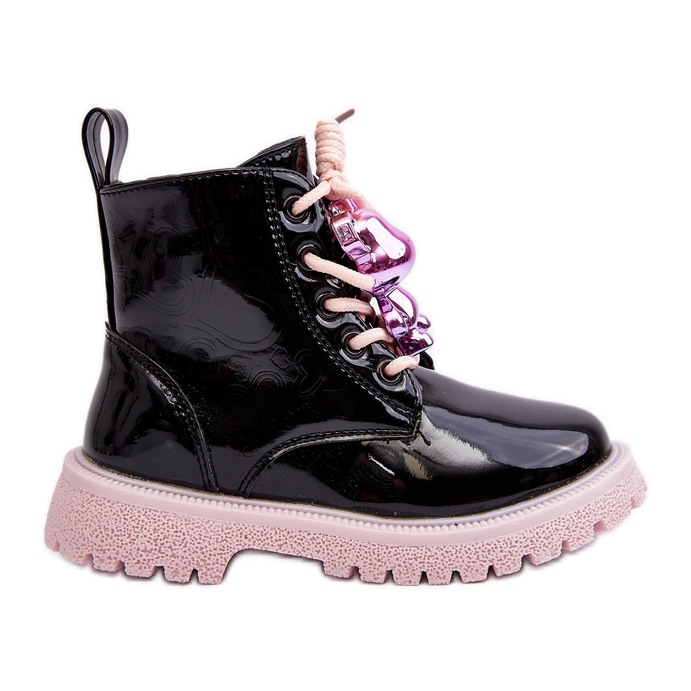 Miss Børnepatentisolerede støvler med dekoration, sort og lyserød Bunnyjoy