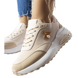 Beige og hvide sneakers med dekorativ Acciano-tråd